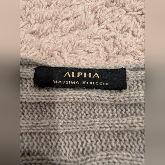 ALPHA Massimo Rebecchi Cashmere-Wool Cable Knit Sweater Dress - Picture 7 of 8